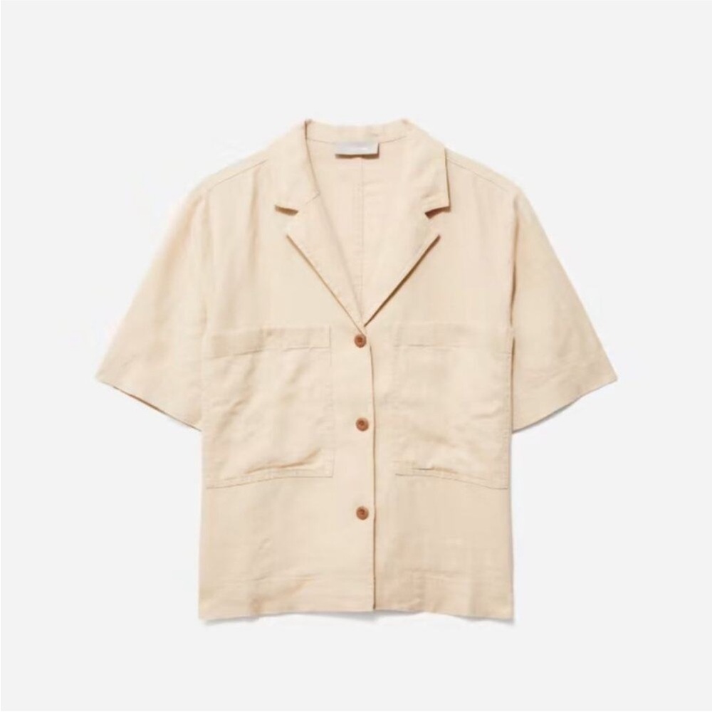 Everlane Linen Short Sleeve Button Front Shirt